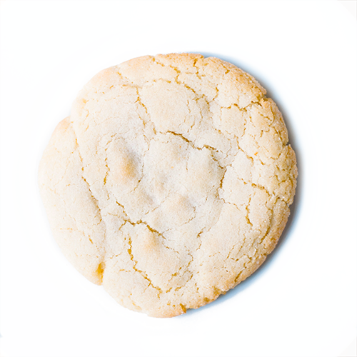 Single sugar cookie on white background