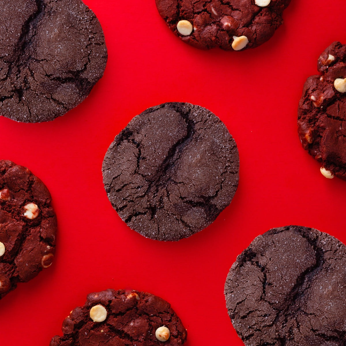 Red Wine Dark Chocolate cookies with Red velvet cookies