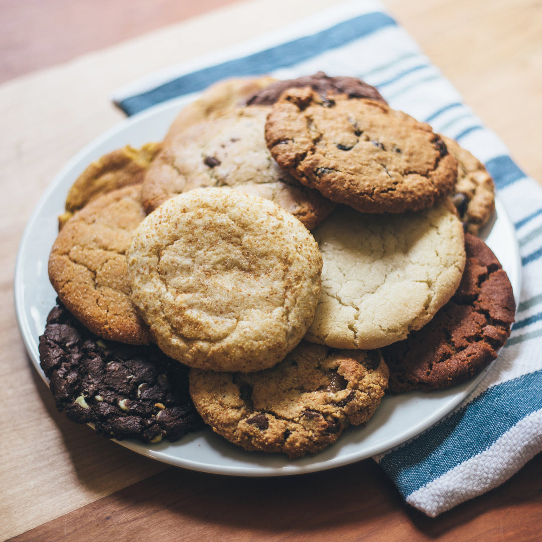 Plate of a dozen assorted cookies